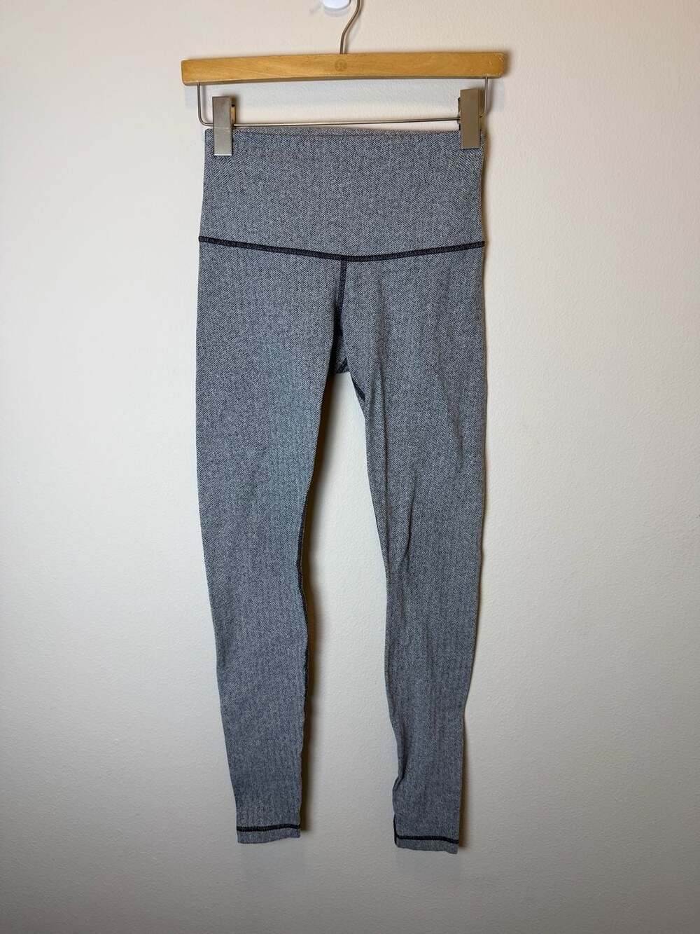 Lululemon Wunder Under Pant Hi-Rise Teeny Tooth White Black Leggings